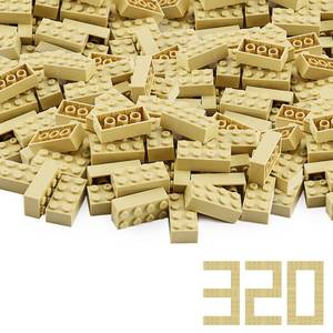 lot 15120 image: Feleph 2x4 Bricks Tan 320 Pieces Parts Khaki Classic Building kit Creative Play Set Basic Blocks Toy Accessories Compatible with 3001 Major Brands (Tan)