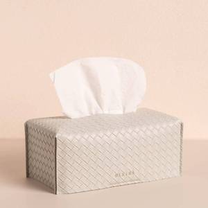 lot 16144 image: OLETHA Aesthetic Rectangle Tissue Box Cover, Medium Flat Box Tissues Holder Rectangular, Woven Textured, Grey