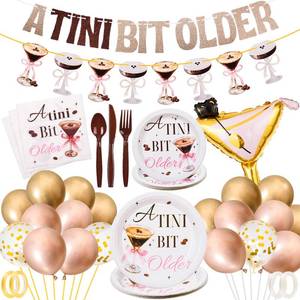 lot 16147 image: CTHTFTDSY 142 Pcs A Tini Bit Older Birthday Party Supplies, Martini Party Decorations and Tiny Bar Tableware Set for Friends and Family - Fun and Festive Cocktail Party Supplies for 2025