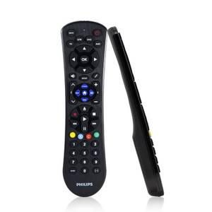 lot 16148 image: Philips Universal Remote Control for Samsung, Vizio, LG, Sony, Sharp, Roku, Apple TV, RCA, Panasonic, Smart TVs, Streaming Players, Blu-ray, DVD, Simple Setup, 4-Device, Black, SRP9243B27