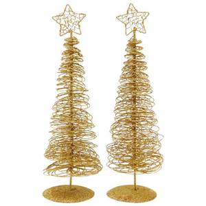 lot 16158 image: Juvale Living Room Tabletop Tree - 2-Pack, 10.5 in Tall, Gold Wire - Table Decoration & Gold Desk Decoration for Bedroom Table & Office