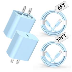 lot 16163 image: USB C Charger Compatible with Phone Charger 2Pack 20W Type C Wall Phone Charger with 610FT Fast Charging Cable Compatible with Phone 14131211 ProPadPro MaxPlusXSXRXSE8 Charger Blue