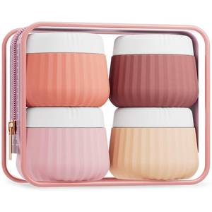 lot 16172 image: Mrsdry Travel Containers for Toiletries 4 Pack, TSA Approved Travel Size Toiletries, Portable Size Containers, With Clear Bag Leak Proof Silicone Jars, Essentials Creams Jars Carrying Small Items