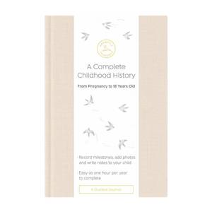 lot 16173 image: Promptly Journals, A Complete Childhood History From Pregnancy to 18 Years Old (Sand, Tan, Linen)  Baby Book and Pregnancy Journal  Baby Memory Book