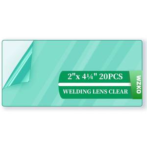 lot 16192 image: 20Pcs of 2 x 4.25 Universal Welding Helmet Hood Replacement Clear Lens Cover 2x4 14 optical grade Premium Quality Clear Plastic Cover Lenses