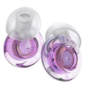 lot 16207 image: Yawsoy Purple Silicone In-Ear Ear Plugs, 2 Pack High Fidelity Ear Plugs for Concerts, Raves, Work, Musicians, 5 Pair Ear Tips in SML, 18-25 dB Noise Cancelling