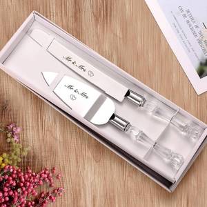 lot 16210 image: AW BRIDAL Mr Mrs Wedding Cake Knife and Server Set, Silver Cake Cutting Set for Wedding, Pie Cutter Dessert Server, Bridal Shower Engagement Registry Gifts for Couples