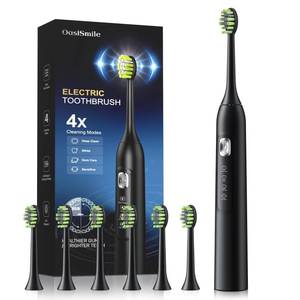 lot 16214 image: Sonic Electric Toothbrush for Adults 42,000 VPM Deep Clean for Sensitive Teeth, Rechargeable Toothbrush with 6 Brush Heads, 4 Modes & Smart Timer, IPX7 Waterproof, 120-Day Battery for HomeTravel