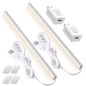 lot 16216 image: DWEPTU 2Pack LED Under Cabinet Lighting Dimmable Under Cabinet Lights with USB Powered for Closet Light Bar Under Counter Lighting Work Tables Student Dormitory (Include AC Plug)