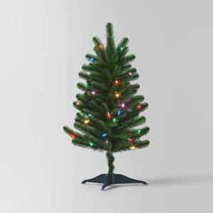 lot 19570 image: 3 Pre-Lit Alberta Spruce Mini Artificial Christmas Tree Multicolor Lights - Wondershop��
