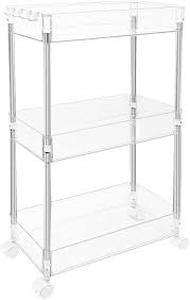 lot 1119 image: Three tier clear storage cart