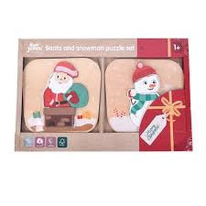 lot 1128 image: Jumini Santa and snowman puzzle set