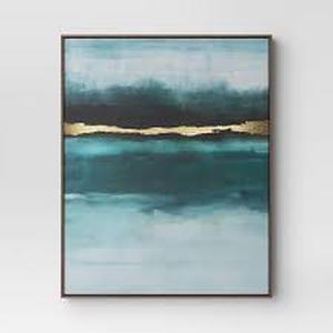 lot 1133 image: Blue painting 30x24 in