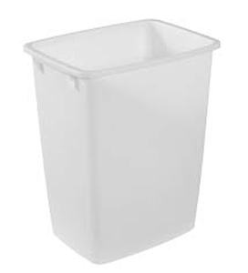 lot 1163 image: White plastic trash can no lid