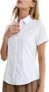 lot 2231 image: The mystery box company Womens white button-up shirt Size S