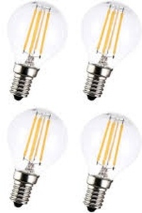 lot 6402 image: G45 LED Filament Bulbs - Set of 4