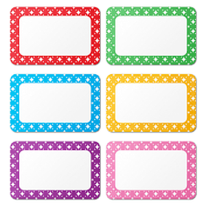 lot 14422 image: Decorative Star Border Name Tags