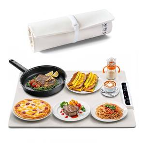 lot 3579 image: Nobula Electric Warming Tray White- Portable & Foldable Food Warming Mat for Buffets, Countertops & Parties - 3 Adjustable Temperature Settings