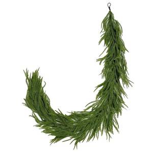 lot 3585 image: 6FT Real Touch Norfolk Pine Green Artificial Christmas Garland Faux Greenery Garland for Holiday Fireplace Mantle Window Indoor Outdoor Decor, Winter Christmas Decorations, 1 Pcs