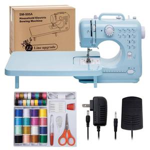 lot 3595 image: Sewing Machine for Beginners with Extension Table Mini Sewing Machines Kit Supplies 12 Built-in Stitches with Needles Assorted Thread Kit Starter Kit Easiest for Adult and Kids
