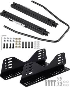 lot 3605 image: Racewill Universal Racing Seat Bracket with Seat Slider, Side Mounting Bracket Track Assembly Sets Compatible with NRG Sparco and More Aftermarket Seats