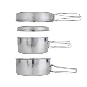 lot 3610 image: BeGrit Backpacking Camping Cookware Mini Picnic Camping Cooking Mess Kit with Pot and Pan Set for Hiking 4pcs Set