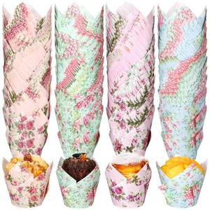 lot 3615 image: 400 Pcs Floral Baking Cups Paper Cupcake Liners Muffin Liners Watercolor Flower Cupcake Wrappers for Tea Party Wedding Birthday Baby Shower Decorations