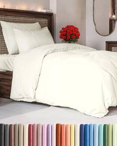 lot 4355 image: Duvet Cover TwinTwin XL Size - Extra Soft TwinTwin XL Size Duvet Cover - Lightweight & Breathable & Fade Free with Zipper Closures and Ties - 68 x 90 Inches - (Ivory) Comforter Not Included