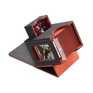 lot 4360 image: Mage Tech Card Deck Box for MTG Commander - Patented Design, Commander Display, Fits 100 Double-Sleeved Cards, 35pt Card Brick & Dice Tray - GreyOrange