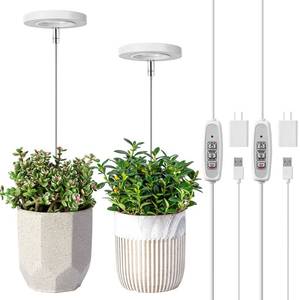 lot 4369 image: LORDEM Grow Light, Full Spectrum LED Plant Light for Indoor Plants, Height Adjustable Growing Lamp with Auto OnOff Timer 4812H, 4 Dimmable Brightness, Ideal for Small Plants, 2 Packs