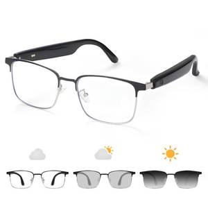 lot 4384 image: Bluetooth Audio Smart Glasses, Blue Light Glasses for Women Men, Remote Shooting, Open Ear Sound Mic & Speakers, Magnetic Charging, Color-Changing Polarized Sunglasses Lenses, Voice Assistant��GS06S)