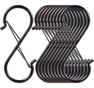lot 4405 image: 10 Pack S Hooks for Hanging, 3.7 Inch Metal Plant Hooks for Hanging Baskets, with Double Locking & Clasp, S Hooks Outdoor, Heavy Duty S Shaped Hooks with Double Safety Buckle, for Bird Feeders,Lights