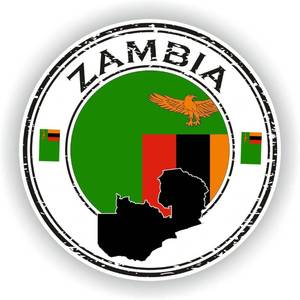 lot 4406 image: Zambia Flag Vinyl Sticker 6 Inch Round Waterproof Decal for Car Laptop Wall Door Window Country Pride Sticker