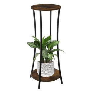 lot 5337 image: YINMIT Plant Stand Indoor,2 Tier Round Potted Holder Rack,Flower Pot Stand Shelf,Round Supports Rack,Corner Plant Shelf for Balcony Garden Patio Living Room,Brown