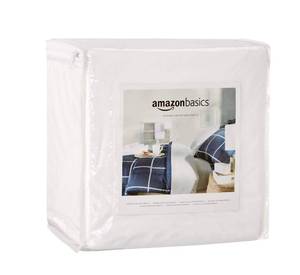 lot 5345 image: Amazon Basics Mattress and Box Spring Protector, Waterproof, Zipper Enclosed Cover, 12 to 18 inches Depth, Queen, White