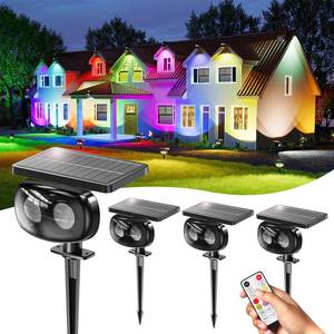 lot 5347 image: MOFOYEAH Solar Spot Lights Outdoor Waterproof IP68, RGB Colors Changing Solar Lights with 4 Lighting Modes, Solar Powered Lights Outdoor for Garden Yard Outside Landscape (4Pack)