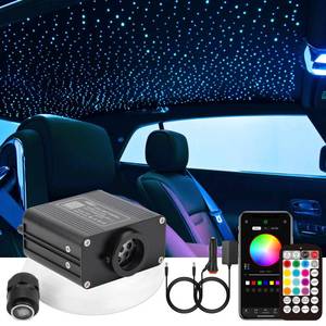 lot 6257 image: CHINLY Twinkle 300pcs 9.8ft (0.03in0.04in0.06in) Fiber Optic Lights Starlight Headliner kit,Music Mode Bluetooth APP Control Remote,RGBW Twinkle Star Lights for Star HeadlinerHome CeilingTheater