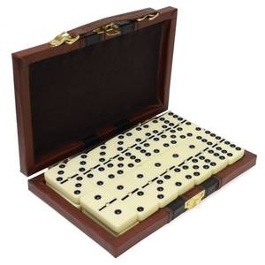 lot 6262 image: ERLLE - Premium Double 6 Dominoes Set, Classic Domino Game with Leather Case, Domino Set for Adults & Kids, Durable, Travel-Friendly, and Easy to Read Tiles