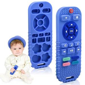lot 6275 image: AiTuiTui Baby Teething Relief Chew Toys for 3 6 9 12 Months Essentials, Silicone Teether Remote Control Bath Toy for Autism Newborn Infant Boy Girl Baby Shower Birthday Gifts, Dark