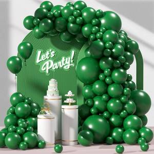 lot 6279 image: Awenztech 120pcs Dark Green Balloon Arch Kit, 18 12 10 5 inch Green Latex Balloons Different Sizes Dark Green Balloon Garland for Jungle Tropical Safari Birthday Party Decorations