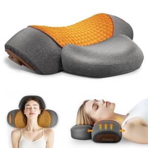 lot 6304 image: CARINIFY 3-in-1 Rechargeable Neck Massager Pillow - Pillow Massage Neck Hump for Shoulder Pain, Deep Tissue Pain Relief, with Heating and Traction Function, Hump Corrector for Women