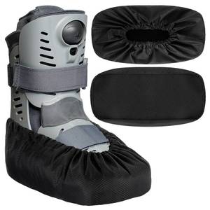 lot 6319 image: Shyyween 2 Pcs Air Cam Walking Boot Covers for Medical Fracture Waterproof Cast Boots Shoe Covers for Broken Foot Ankle Recovery Protection Machine Rain(Black,Medium)