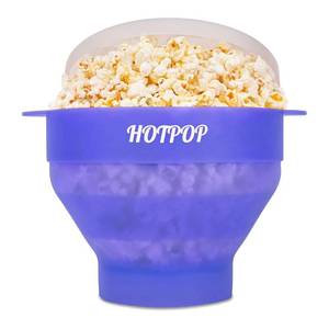 lot 6326 image: The Original Hotpop Microwave Popcorn Popper, Silicone Popcorn Maker, Collapsible Bowl BPA-Free and Dishwasher Safe- 20 Colors Available (Glacier Blue)
