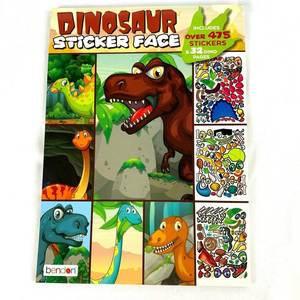 lot 6440 image: Bendon Dinosaur Sticker Face Activity Book 32 Dino Pages 475 Stickers