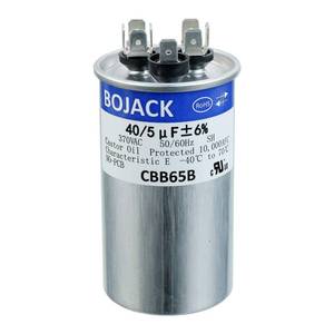 lot 6447 image: BOJACK 405uF 405MFD �6% 370V CBB65 Dual Run Circular Start Capacitor for AC Motor Run or Fan Start or Condenser Straight