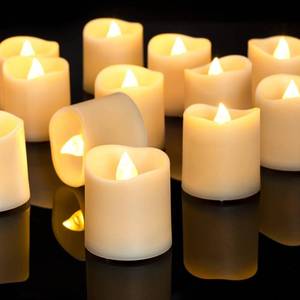 lot 6460 image: Homemory 24Pack Flameless Votive Candles, 200Hour Long Lasting Electric Fake Candles, Battery Operated Tealights in Warm White for Christmas, Wedding Decor (Ivory Base, Batteries Included)