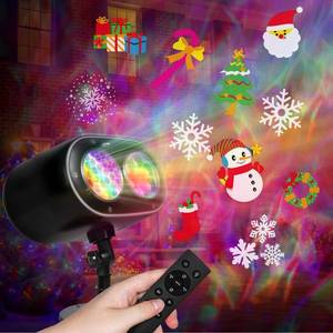 lot 6482 image: Christmas Projector Lights Outdoor, 2025 Upgrade Brighter Holiday Projector Light with 19 HD Effects (3D Ocean Wave & Patterns) Christmas Decorations WaterproofRemoteTimer for House Party Light Show