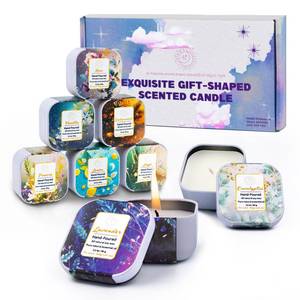 lot 6484 image: Premium 8-Pack Organic Aromatherapy Candles, Hand-Poured Soy Wax Jars, Natural Fragrance for Home D�cor, Housewarming, Birthdays, and Relaxing Evenings incomplete