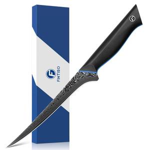 lot 6488 image: 7 Inch Fillet Knife, Ultra Sharpe Meat Boning Knife in 67-Layer Japanese Damascus Steel, Professional Fish Knives with Ergonomic G10 Handle for Slicing and Skinning