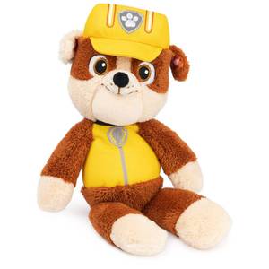 lot 6490 image: GUND PAW Patrol Official Rubble Take Along Buddy Plush Toy, Premium Stuffed Animal for Ages 1 & Up, YellowBrown, 13��